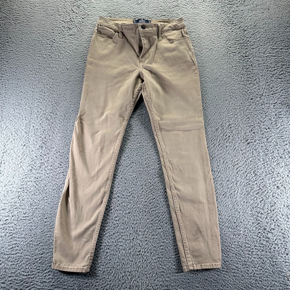 Hollister Pant Women 7 Brown Khakis Skinny Leg Mid-Rise Classic Workwear Utility